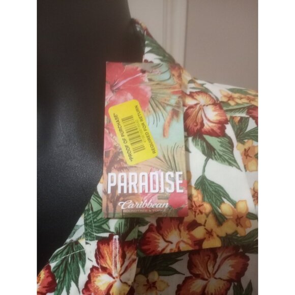 Roundtree Yorke Caribbean Short-Sleeve XL Multicolor Floral Paradise Shirt NWT - Picture 2 of 13
